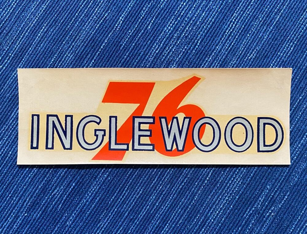 VTG Union 76 Oil Inglewood California Water Decal Gas Station Travel Souvenir